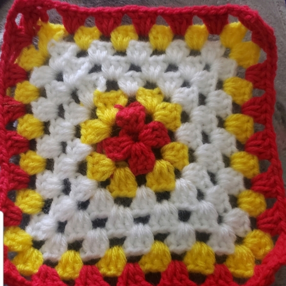 Handmade Crocheted Granny Square Scarf, OS Long - Picture 3 of 4